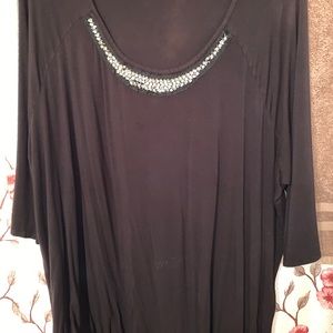 Black blouse with jewel detailing